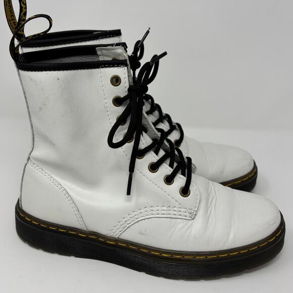 Dr. Martens White Zavala Lace Up Boots Size 8 - Picture 2 of 6